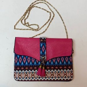 Boho Style Cross Body Purse with Tassels